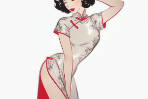 Exquisite and graceful figure, with a beautiful qipao portrait