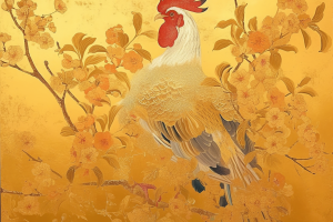 Beautiful rooster avatar, with a brilliant red crown and enticing luster