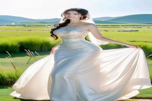 Wedding dress girls, white wedding dress, like cloud and dream