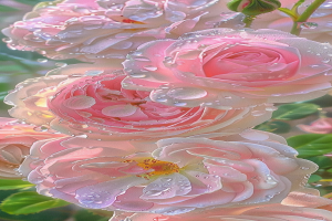 Wallpaper | delicate petals sway with light, dewdrops cool