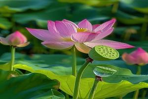 Mobile phone wallpaper | Lotus blooming, good luck LianLian