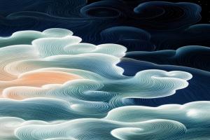 Wallpaper with refreshing auspicious cloud pattern